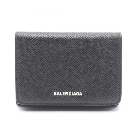 Balenciaga VILLE Tri-fold Wallet, Leather, Women's, Black, 558208 - Picture 1 of 9